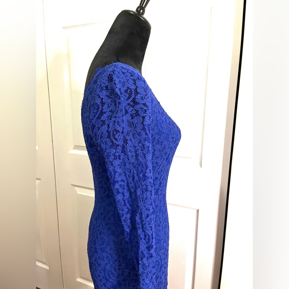 Diane Von Furstenberg DvF Zarita Cobalt Blue Lace Dress sz 6 - Picture 9 of 16